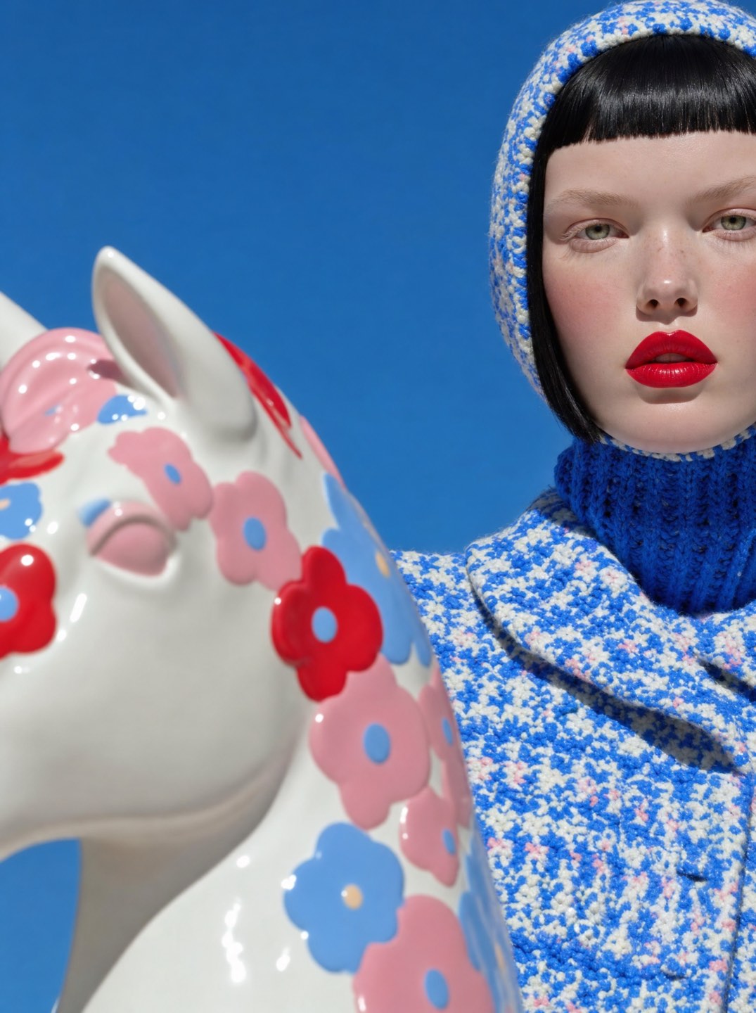 An editorial campaign image generated in the UOVA Studio