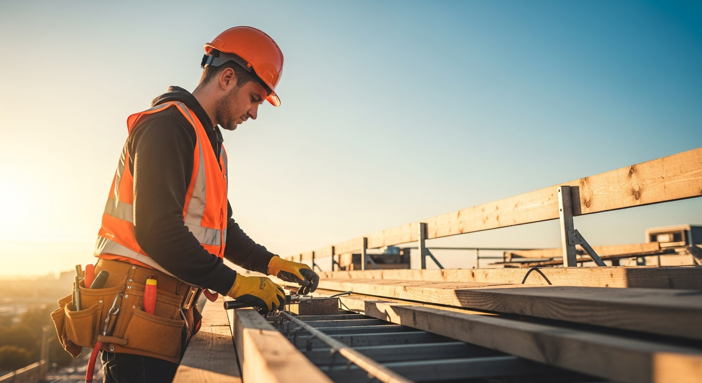 Construction professional at work