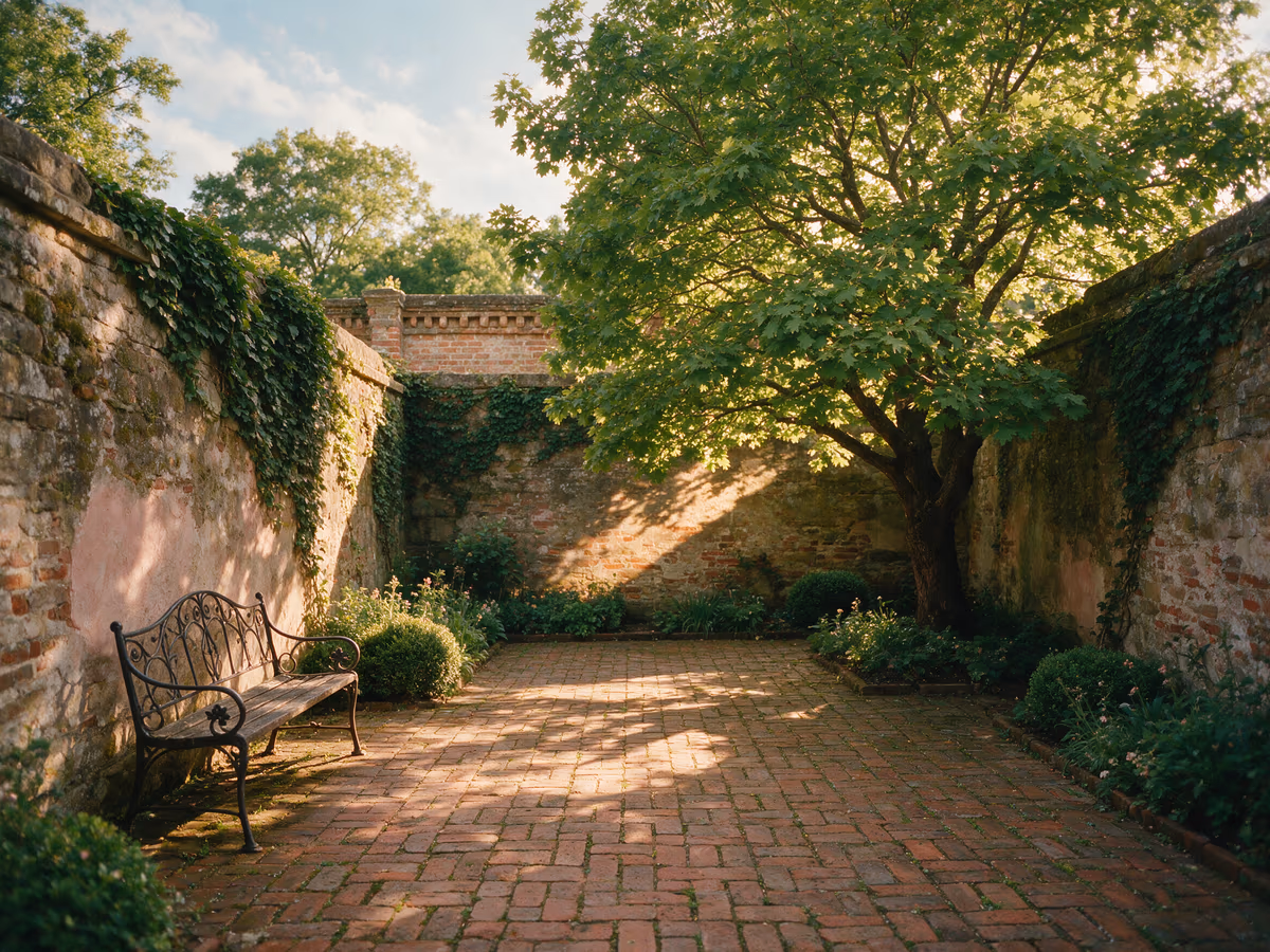 The walled garden courtyard