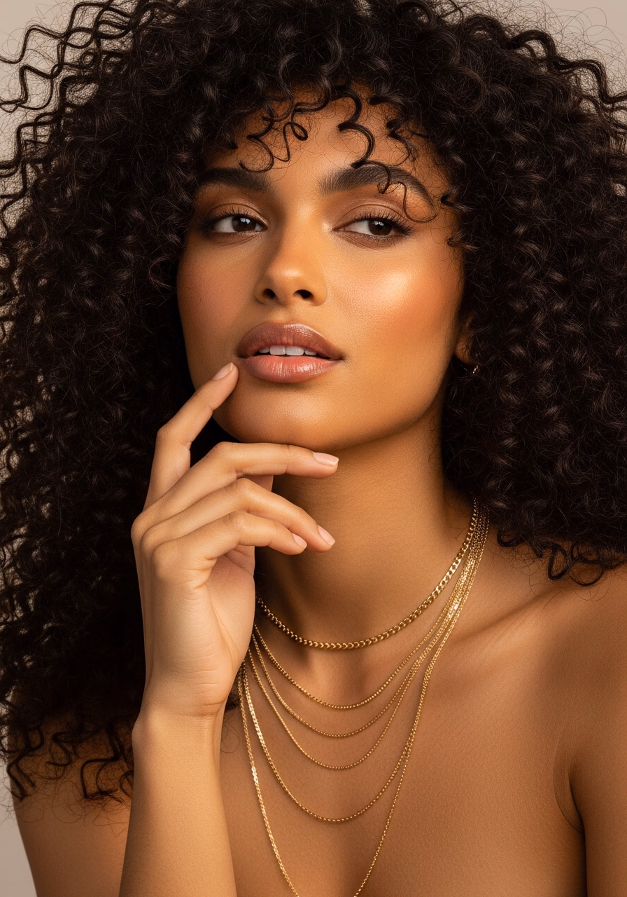 Model with earrings