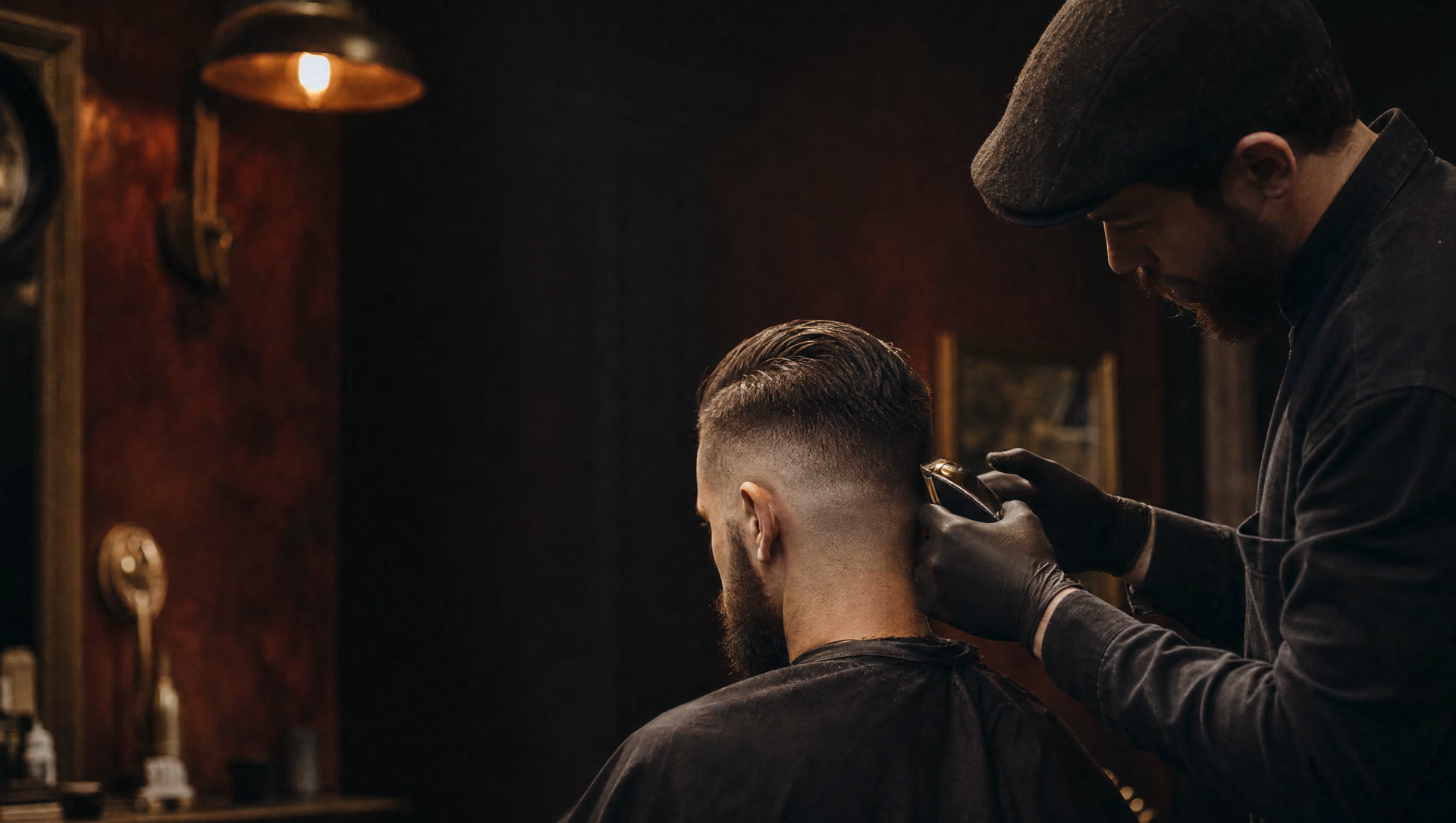 Barber giving a precise fade