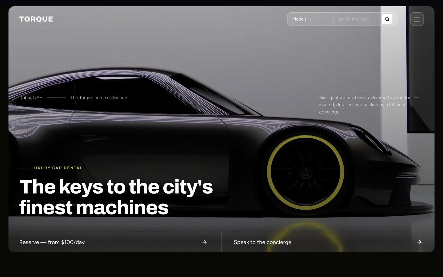 Torque, a automotive website design