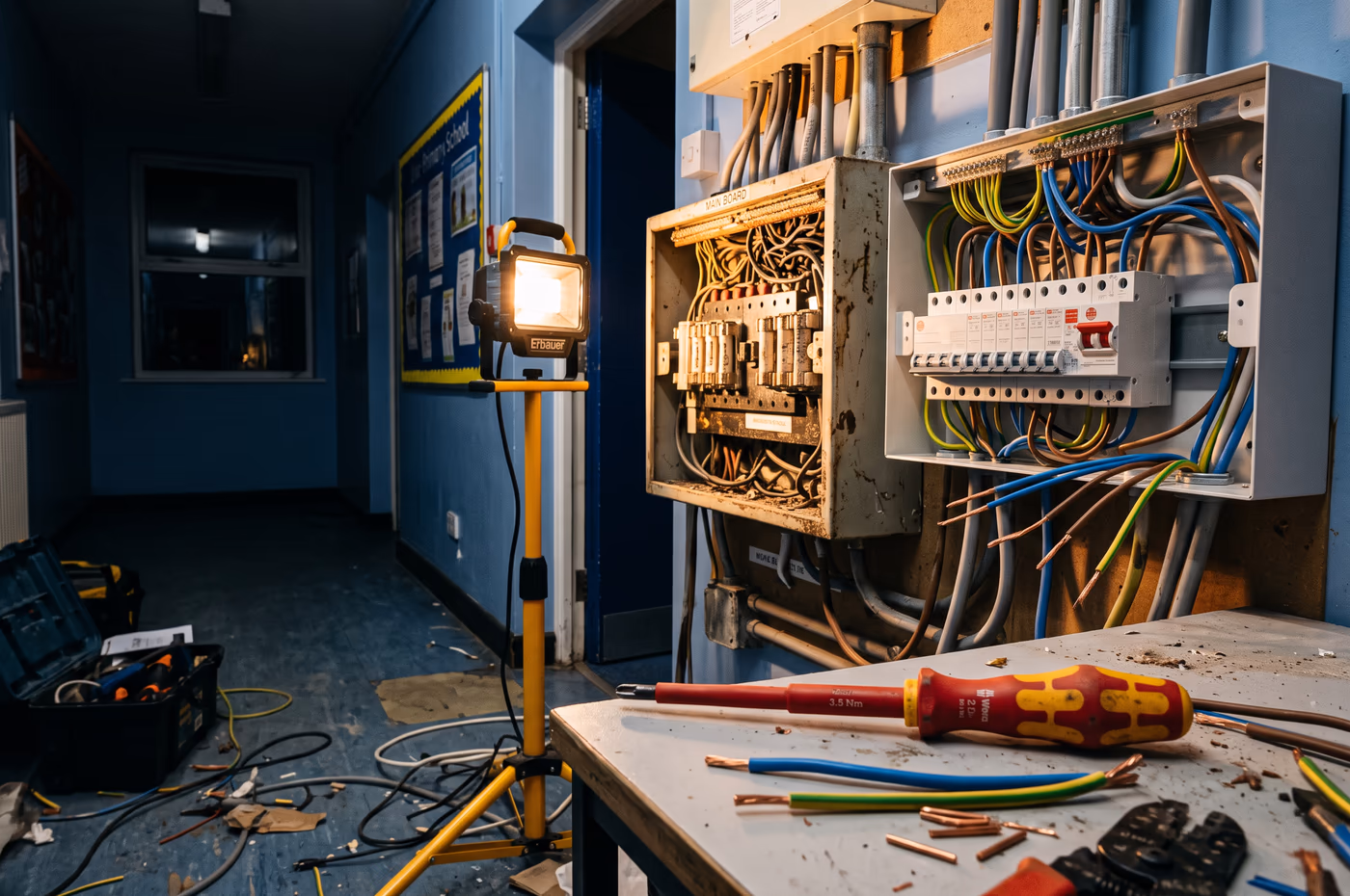 A board change with the lights on