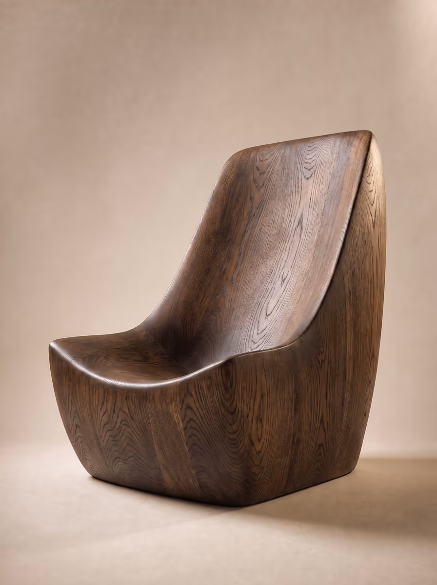 PL-002 — Smoked Oak Lounge Chair