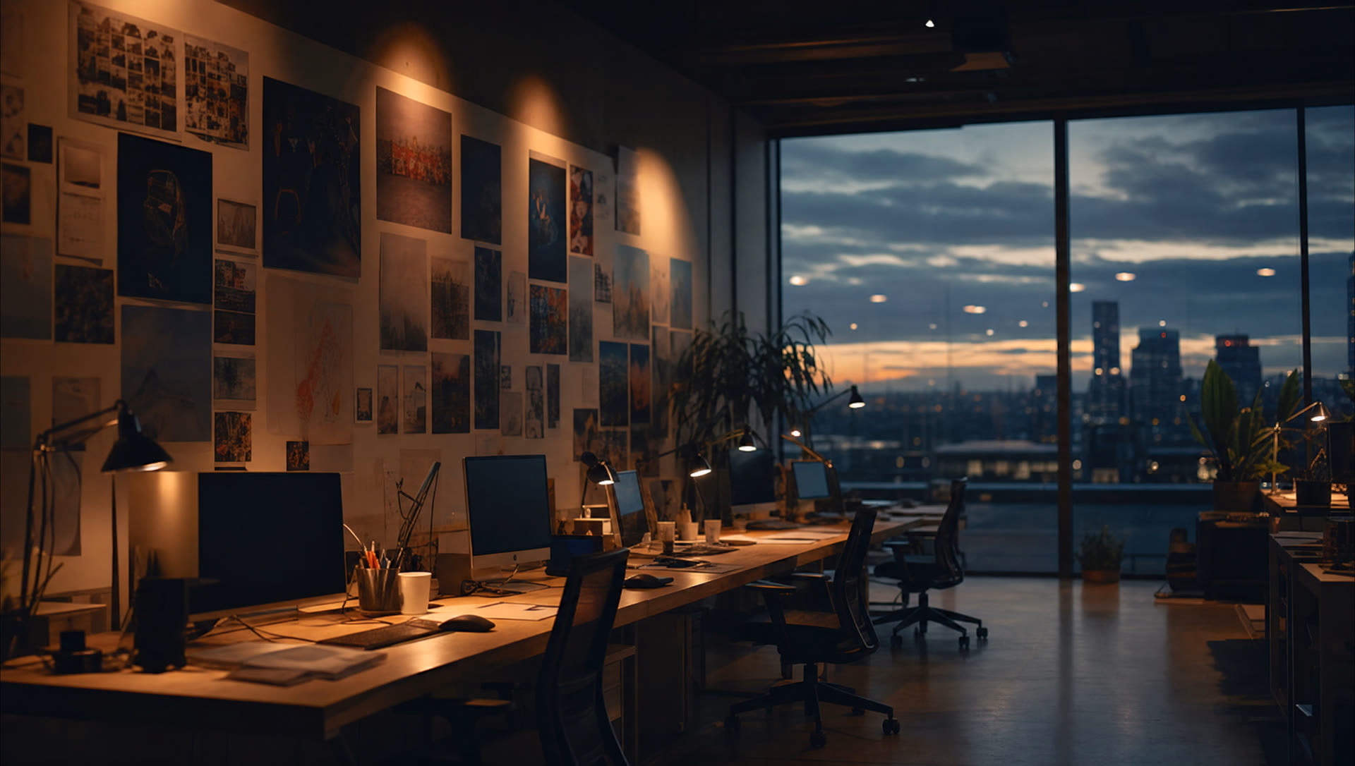 Nexus Studio — a creative agency studio at dusk
