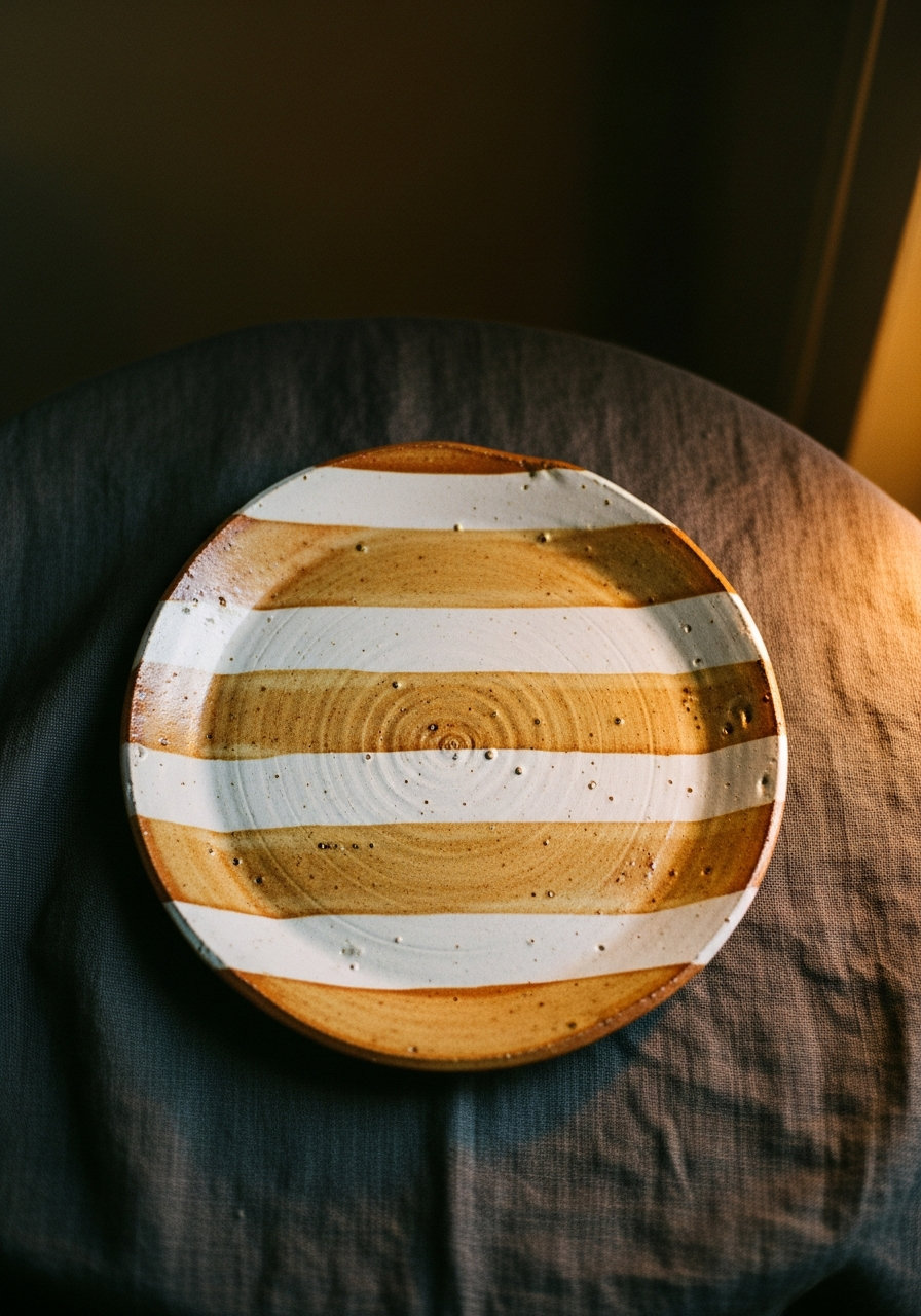 Ceramic striped plate