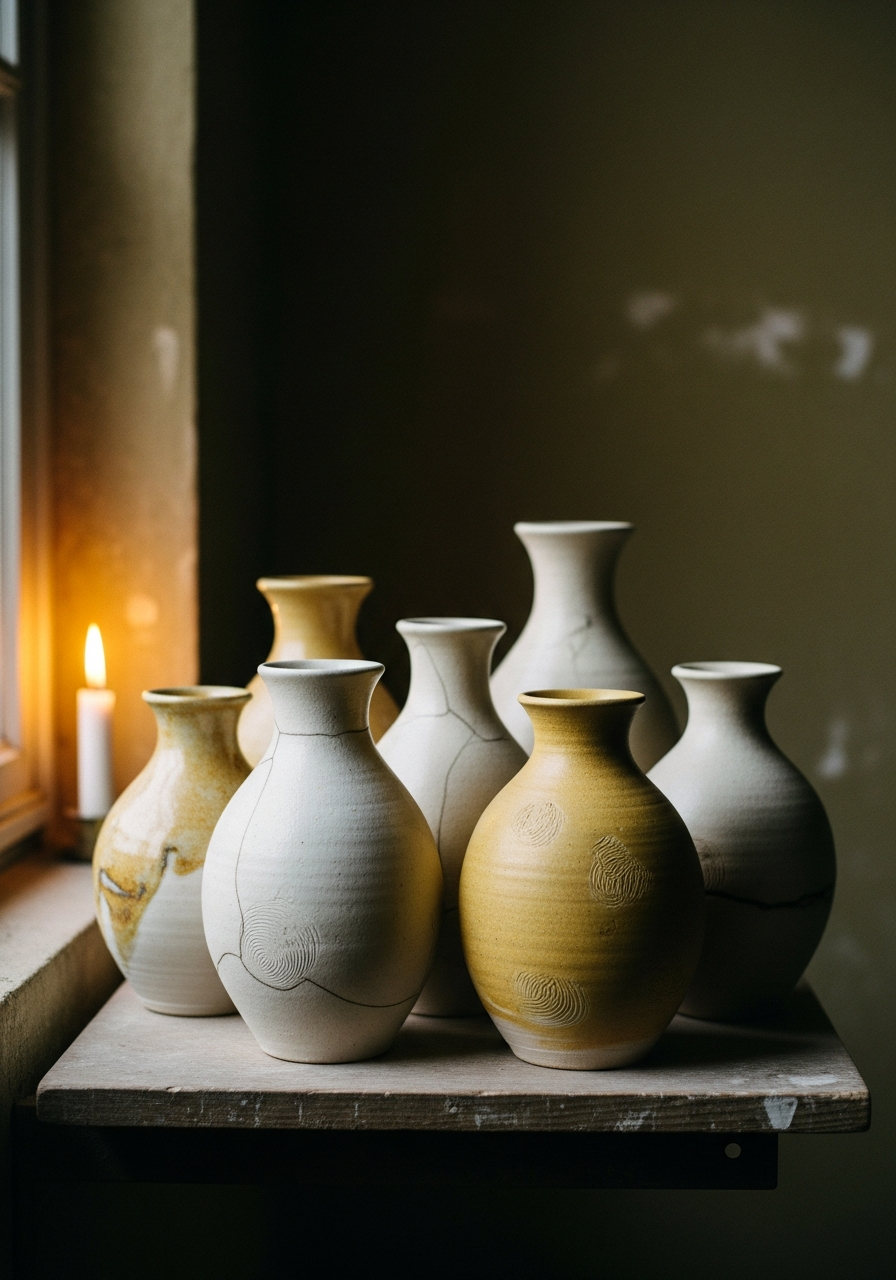 Ceramic vases cluster