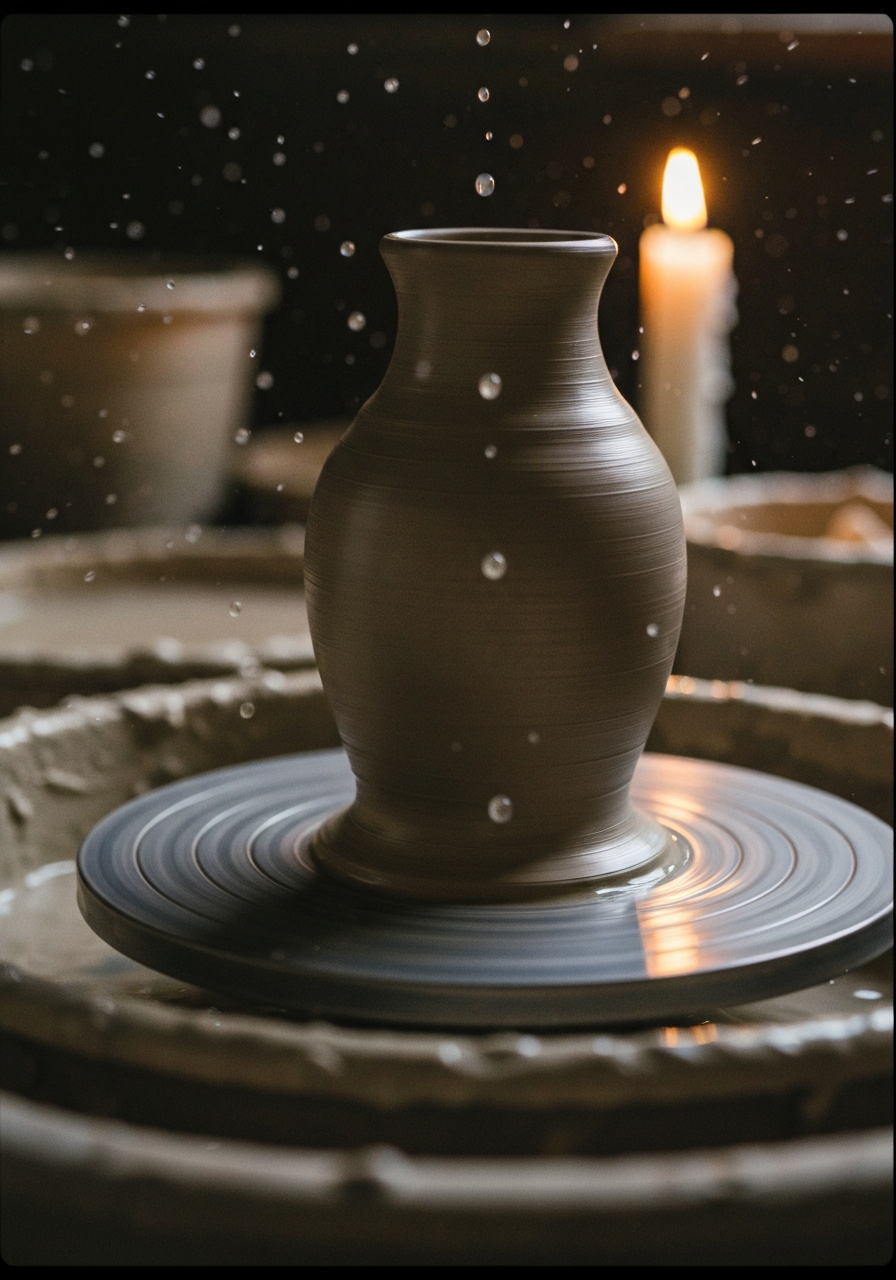 Hand forming ceramic vase