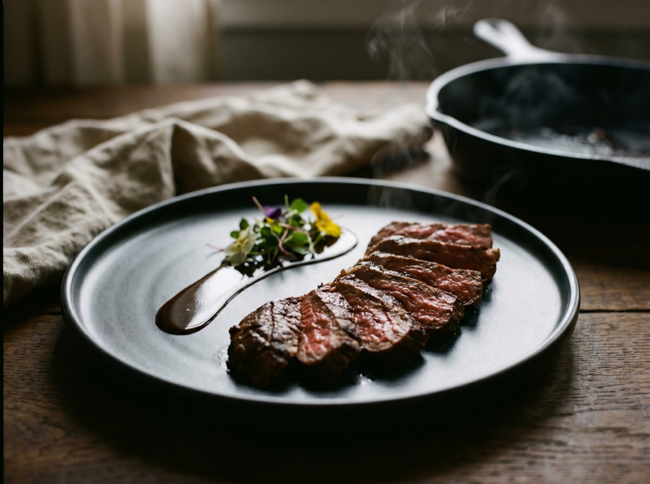 A precisely plated course on dark ceramic in low light