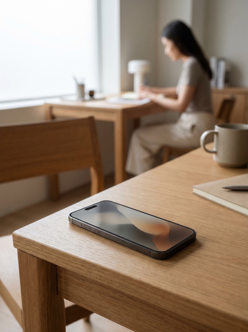 A premium mobile and web app presented on devices in soft light, polished and modern