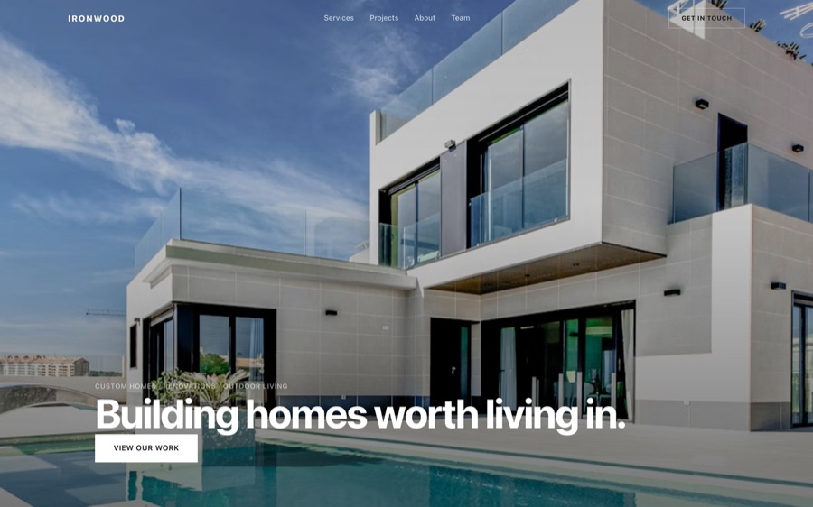 A complete home-services site generated with UOVA