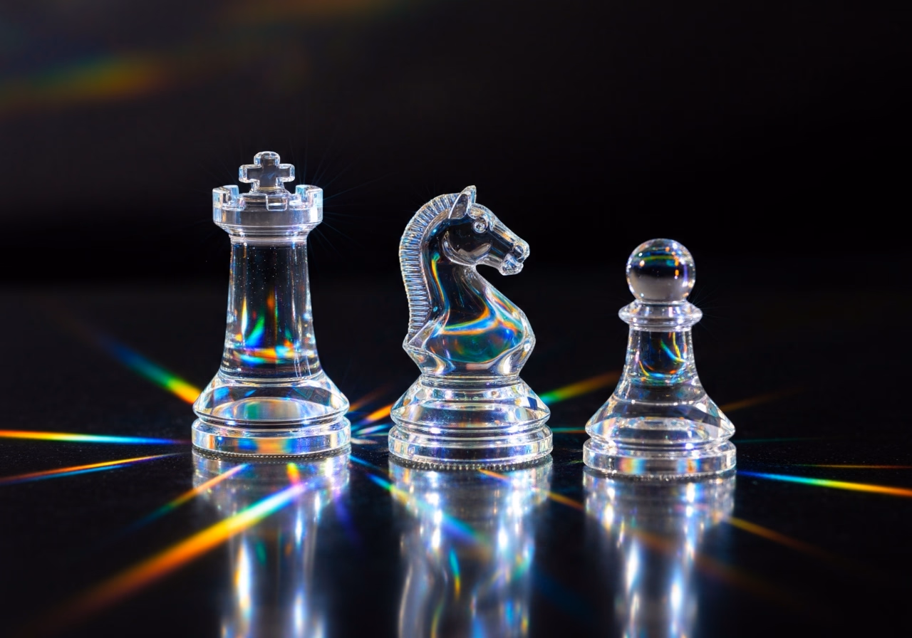 Crystal chess pieces