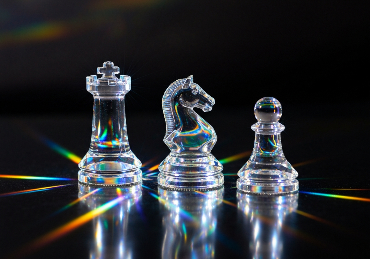 Crystal chess pieces